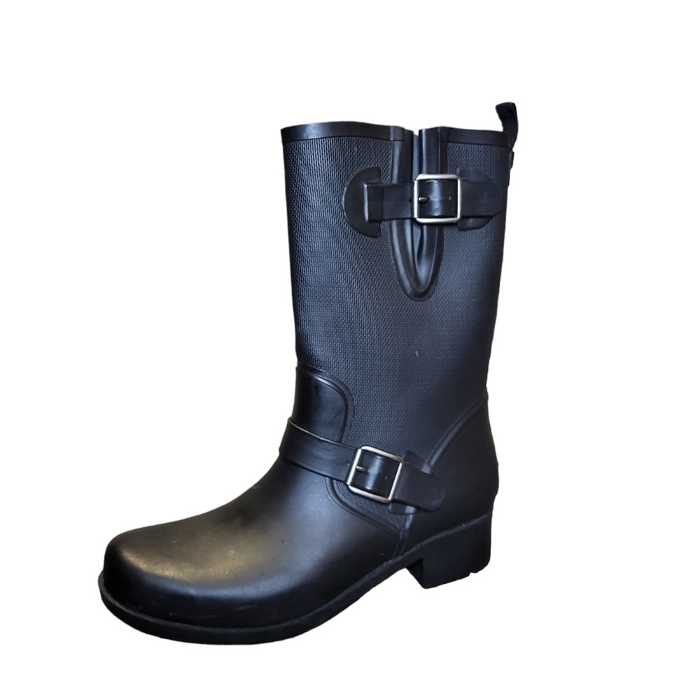 Kenneth Cole Moto Electric Rain Boots Unisex Black  Size Women 12 Men 11